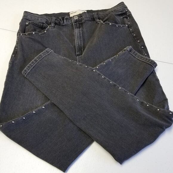 Garage Jeans Studded Sides Ultra High Rise Soft Gray Nice Size 13 - Picture 1 of 11